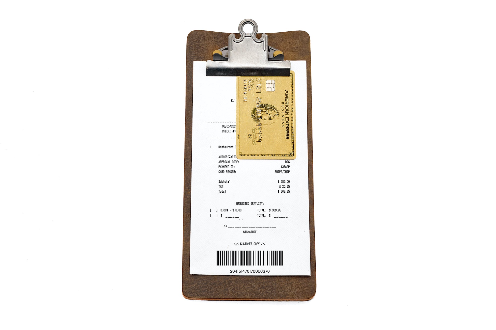 No. R203 - Leather Clipboard Check Presenter