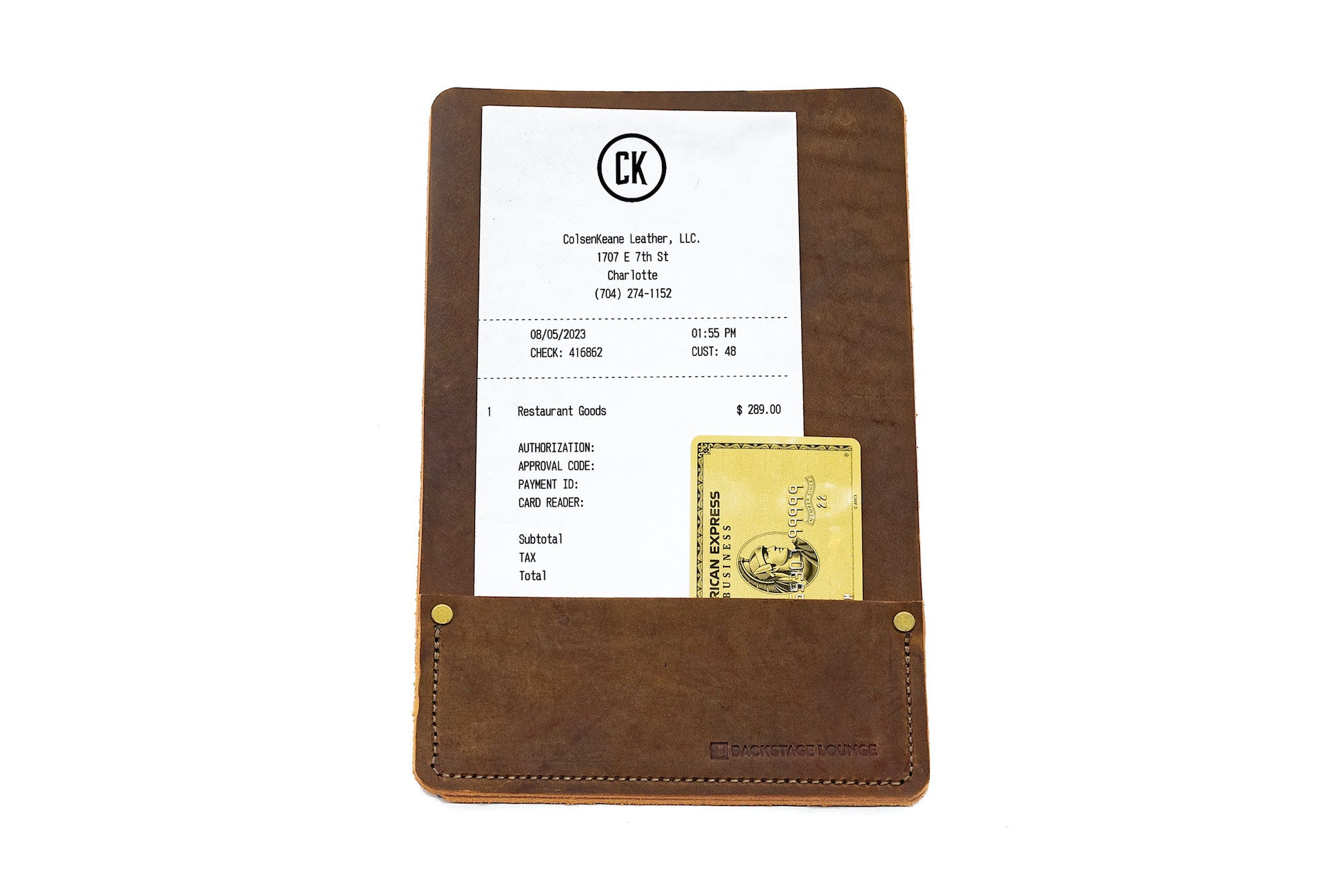 No. R202 - Stitched Leather Check Presenter