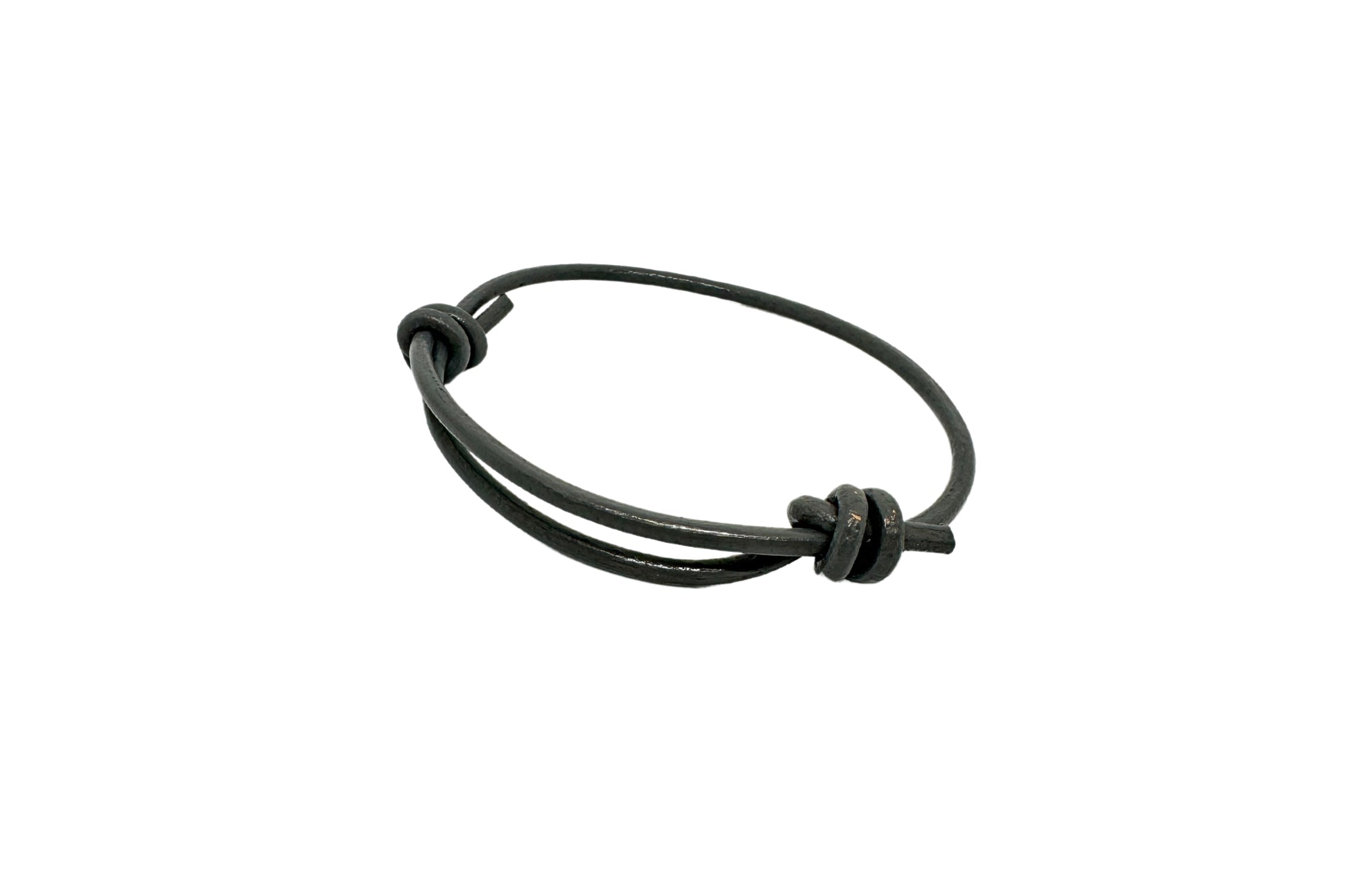 Hand-Tied Knot Leather Bracelet