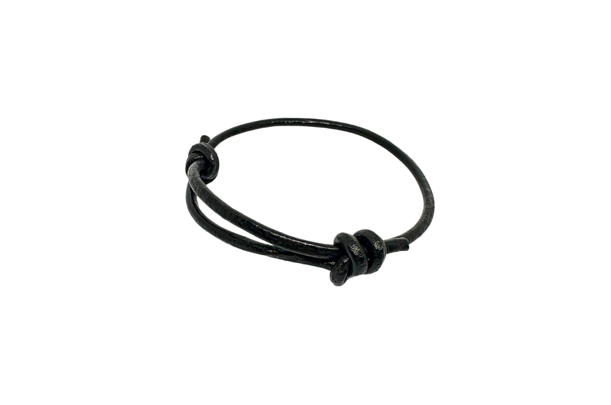 Hand-Tied Knot Leather Bracelet