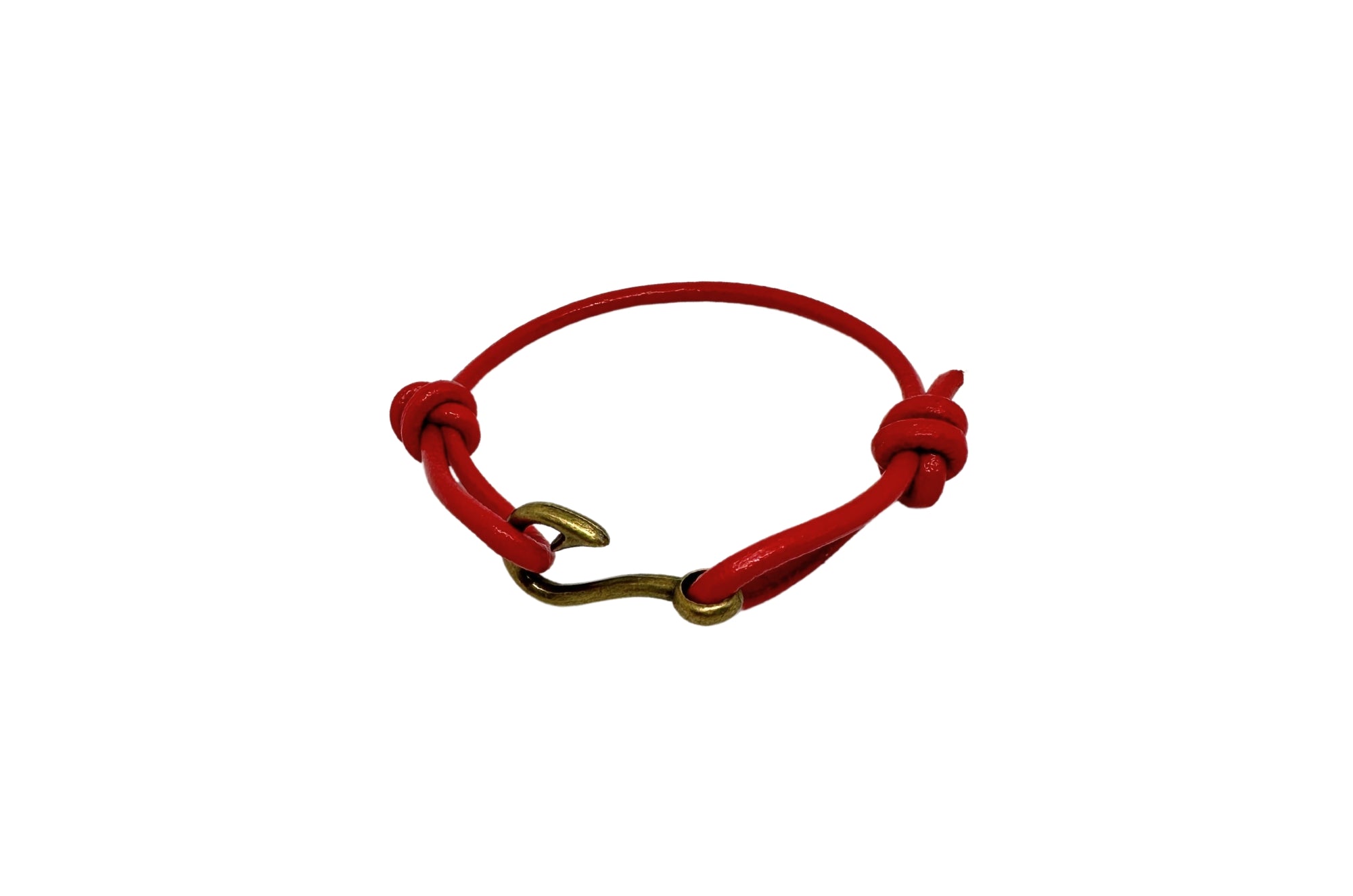 Fish Hook Hand-Tied Leather Bracelet