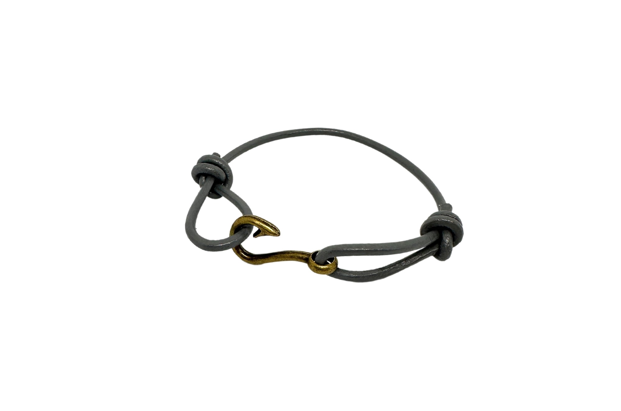 Fish Hook Hand-Tied Leather Bracelet