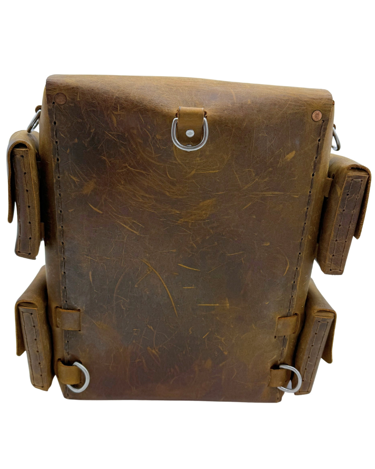 Seasoned No. 1116 - Backpack in Crazy Horse With Upper and Lower Pockets and Two Interior Dividers