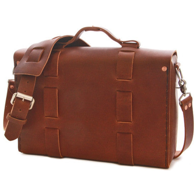 Limited Edition No. 4313 - Minimalist Standard Leather Satchel in Rye Whiskey - ONLY 1 LEFT