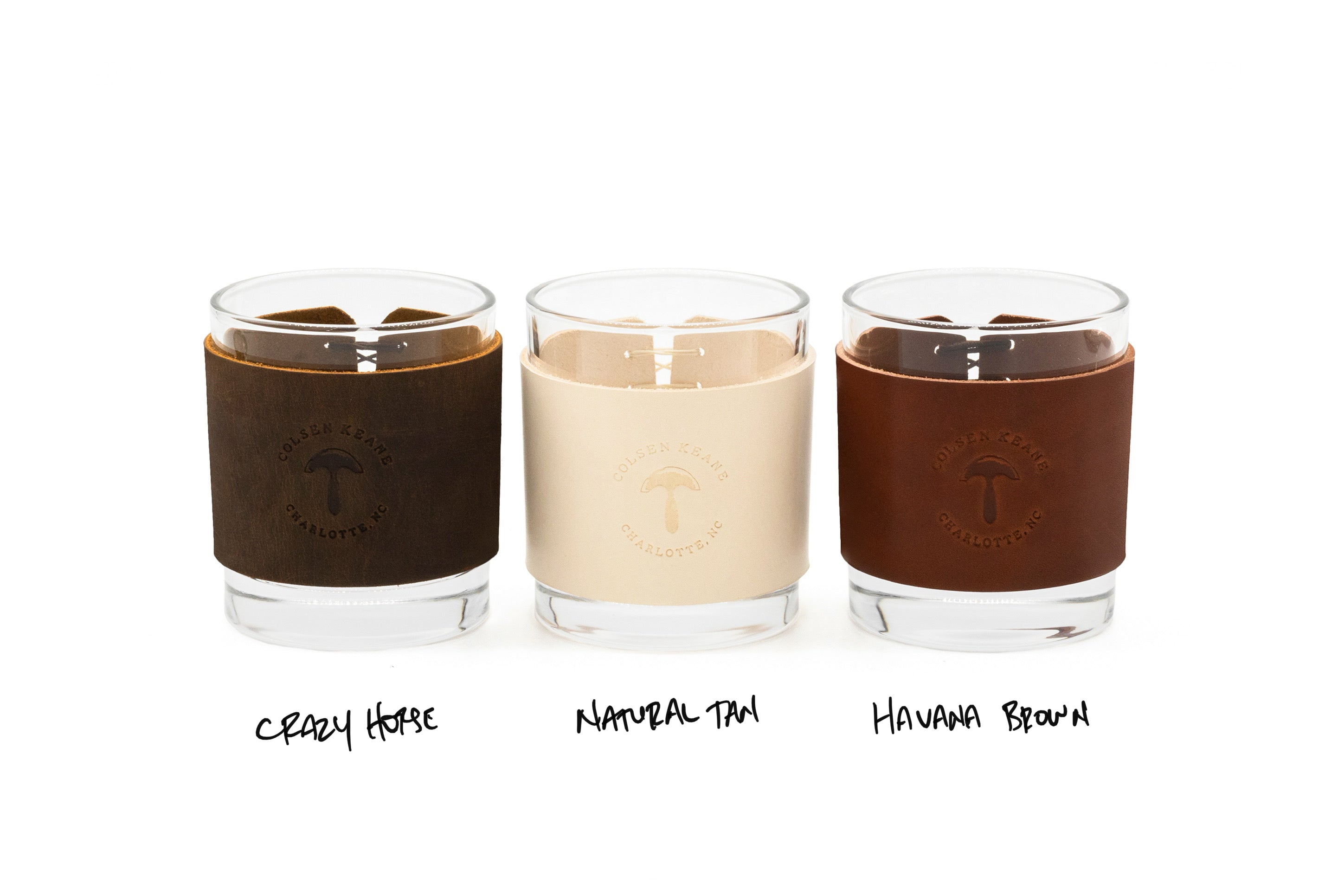 No. 628 - Set of 2 Leather Wrapped Whiskey Glasses